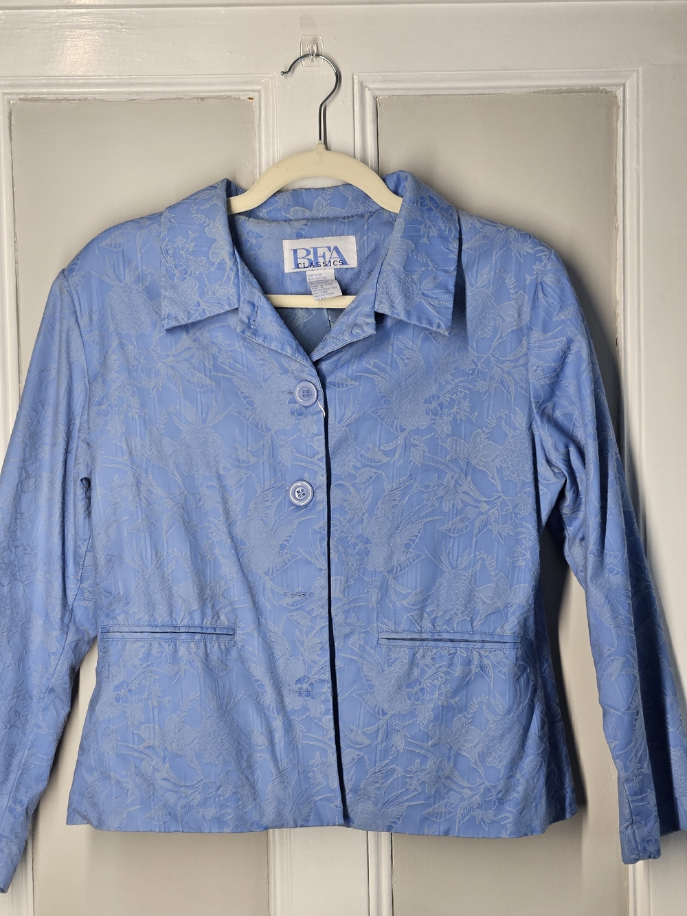 RFA Classics Light Blue Floral Jacquard Blazer